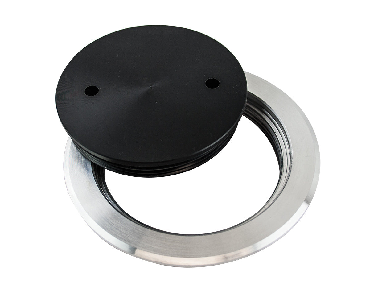 ALUMINIUM WELD-ON DECK PLATE WITH ACETAL LID 100MM BLACK JPW5207