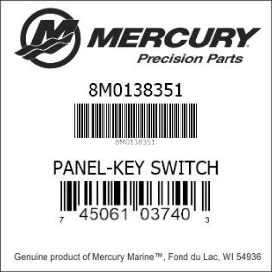 PANEL-KEY SWITCH 8M0138351 MERCURY