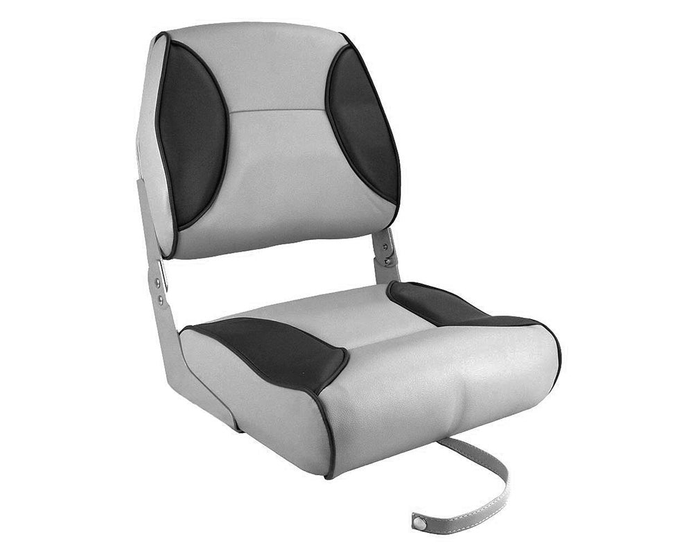 DELUXE HIGH BACK FOLDING BOAT SEAT - MID GREY/DARK GREY JPW2781
