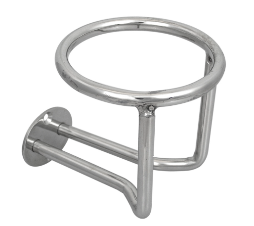 DRINK HOLDER VERTICAL SURFACE MOUNT STAINLESS STEEL JPW3858