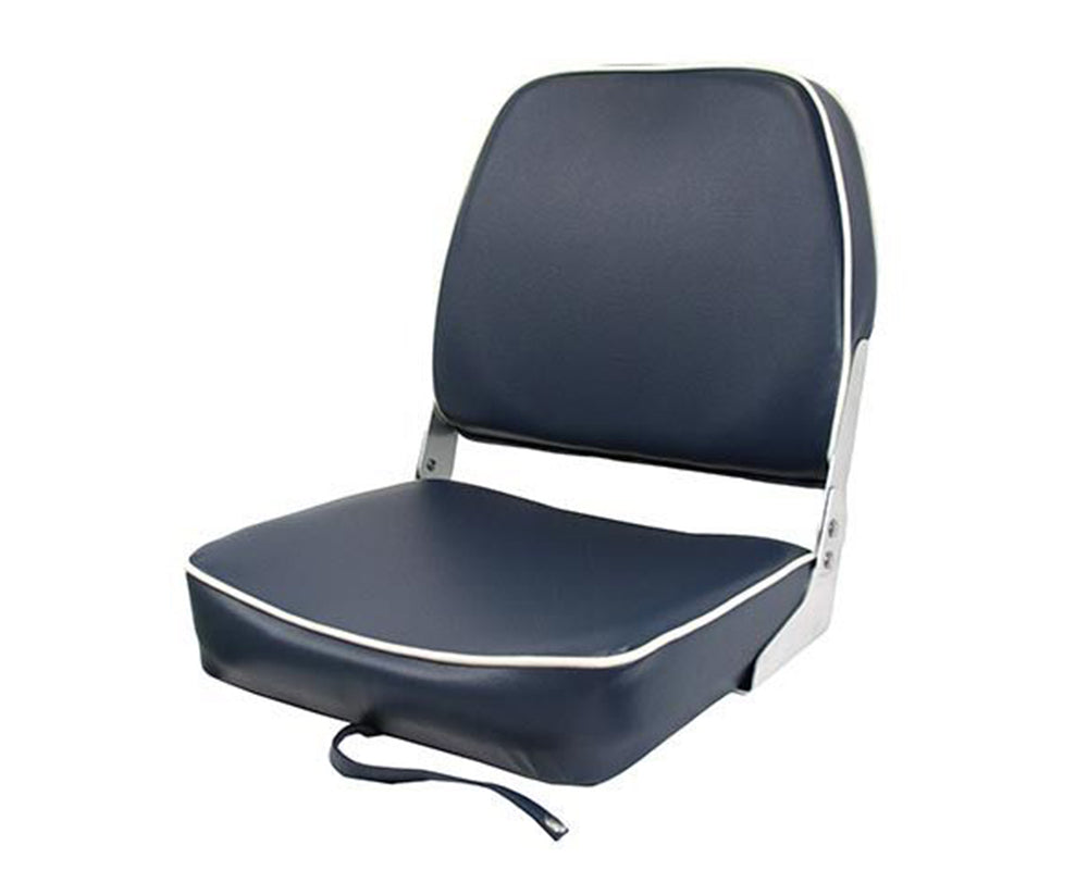 SC40 FOLDING PADDED BOAT SEAT - DARK BLUE/OFF WHITE PIPING JPW2786