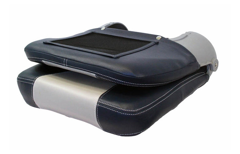 SS48 PADDED FOLDING BOAT SEAT - DARK BLUE/OFF WHITE JPW2764