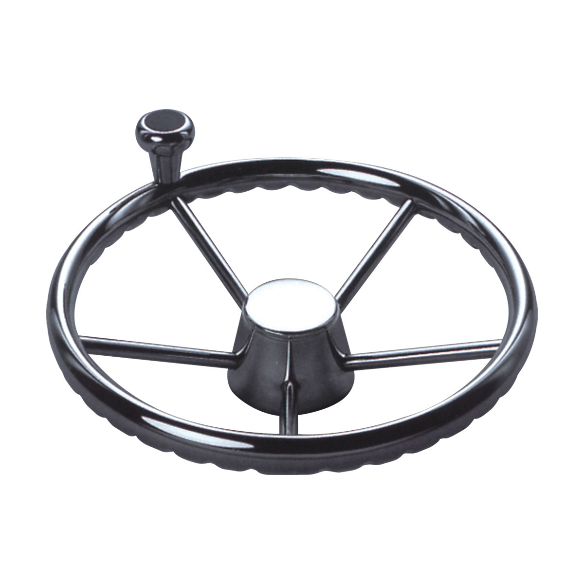 BLA STEERING WHEEL WITH KNOB STAINLESS STEEL 5 SPOKE 340MM 271260