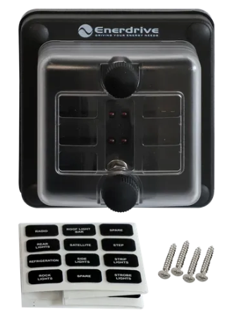 FUSE BLOCK PANEL MOUNT 1 IN 6 OUT WITH LEDS EA-FB-01