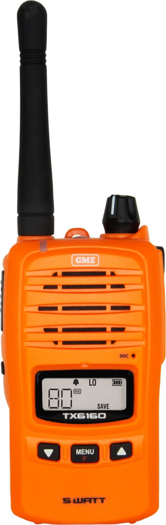 5/1 WATT IP67 UHF CB HANDHELD RADIO - BLAZE ORANGE TX6160XO