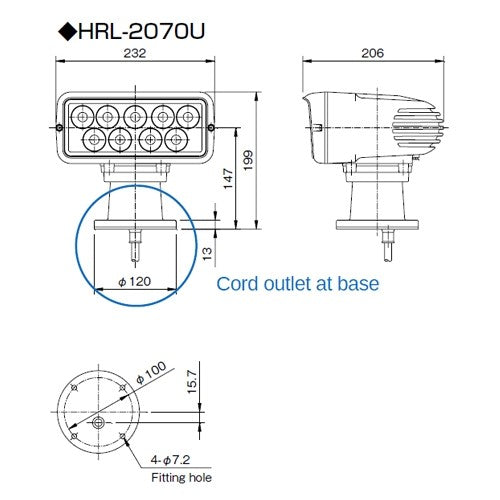 SEARCHLIGHT HRL-2070U/G 12/24VDC LED 1440068