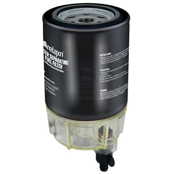 FUEL FILTER KIT RELAXN 10 MICRON MERC THREAD HEAD, ELEMENT & BOWL 37316