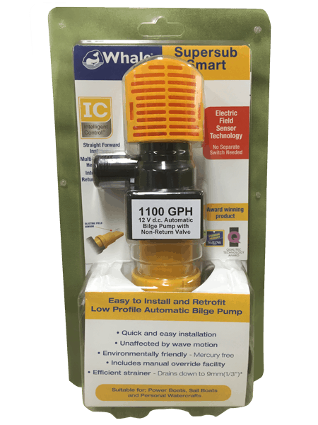 WHALE SUPERSUB SMART AUTOMATIC BILGE PUMP 1100GPH 12V 131662-BLA