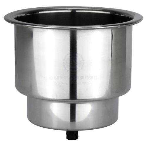 DRINK HOLDER SS RECESSED WITH DRAIN 92MM CUTOUT 37494