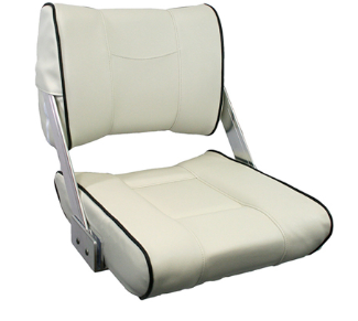 ST45 TWO WAY FLIP PADDED SEAT OFF WHITE, BLUE PIPING JPW2757