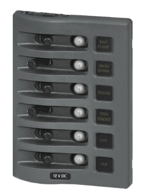 PANEL 12VDC WP CB 6 POS BS-4376B