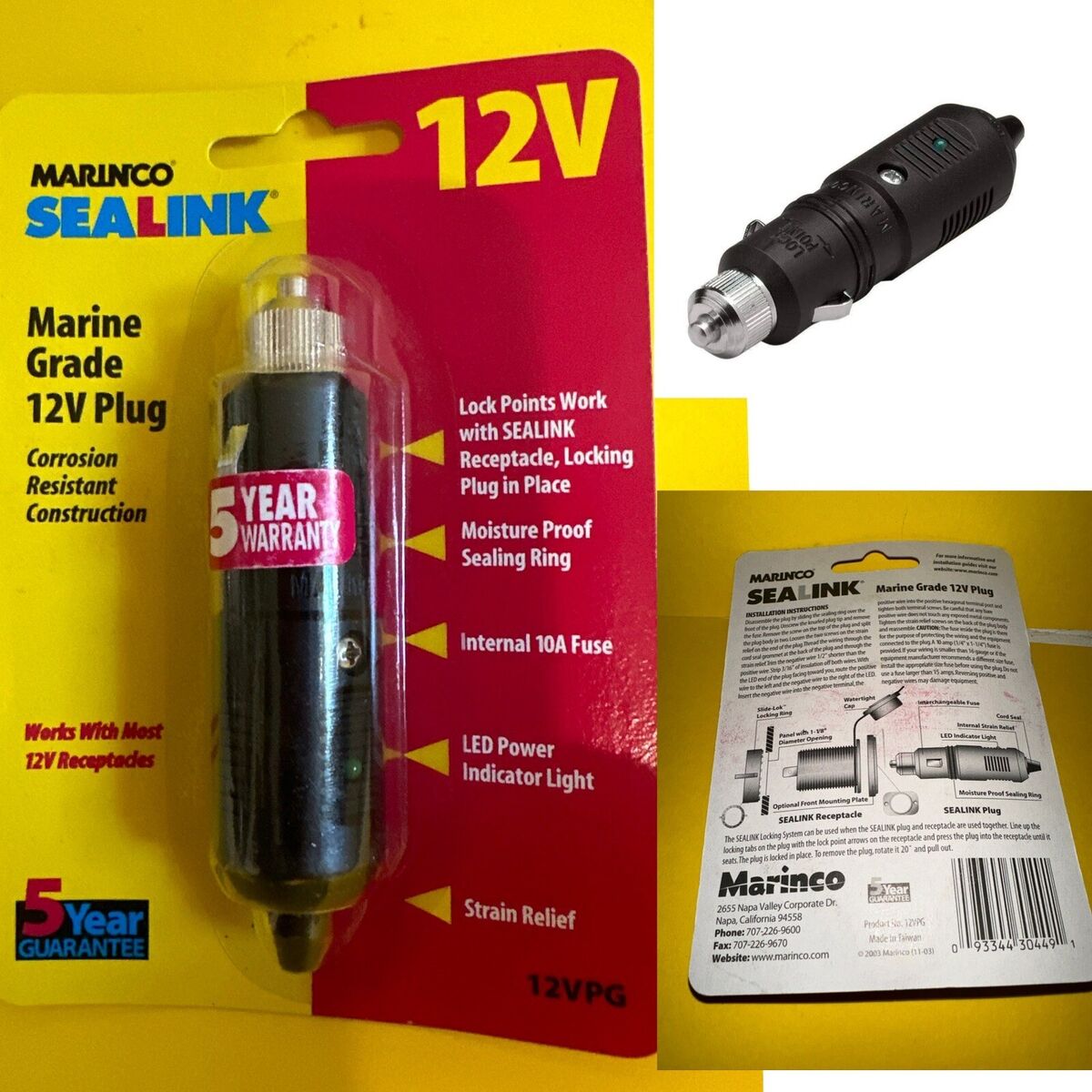 SEALINK MARINE GRADE 12V PLUG