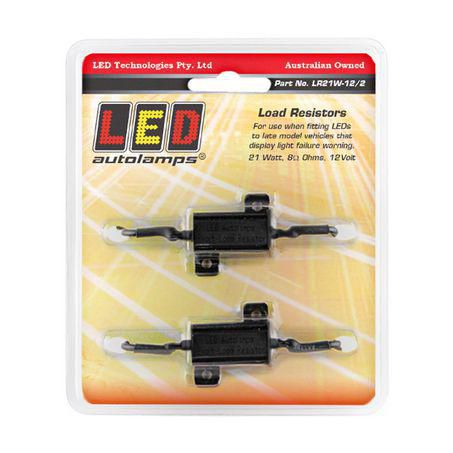LED AUTOLAMPS 12V 21 WATT LOAD RESISTOR TWIN BLISTER PACK LR21W-12/2
