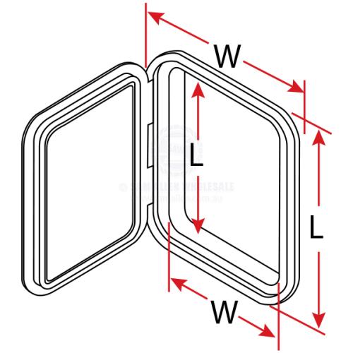 HATCH ACCESS CAN SB BLACK ASA HINGE OPTION 606 X 357MM 382466
