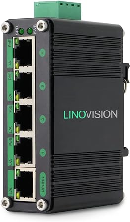 LINOVISION INDUSTRIAL 5 PORTS GIGABIT SOLAR POE SWITCH WITH DC12V-48V POE-SWITCH0504GD