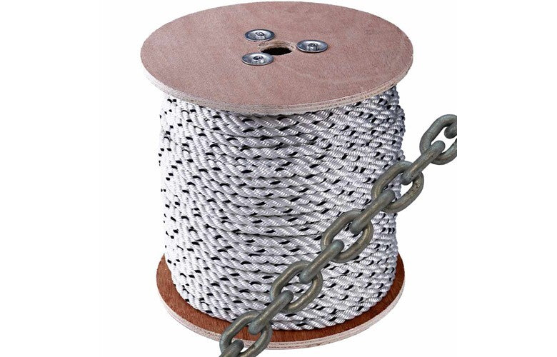 00M X 8MM 3 STRAND NYLON ROPE WITH 10M X 8MM CHAIN JPW12811