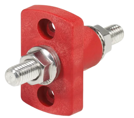 TERMINAL FEED THROUGH 3/8-16 STUD RED BS-2204