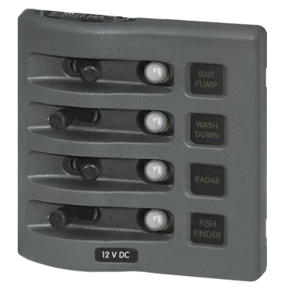 PANEL 12VDC WP CB PANEL - GRAY 4P BS-4374B