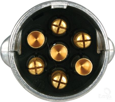 NARVA TRAILER PLUG 7 PIN ROUND LARGE - METAL 82161BL