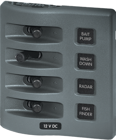 PANEL 12VDC WP SWITCH PANEL - GRAY 4P BS-4305B