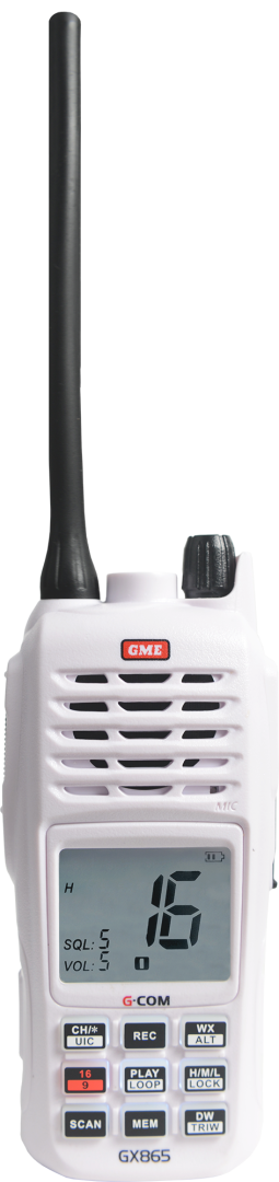 INTRODUCING THE GX865 HANDHELD VHF MARINE RADIOS FROM GME -THE PREMIER CHOICE FOR MARINE COMMUNICATION. GX865