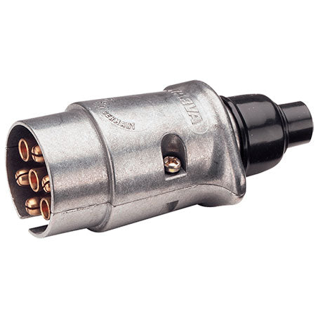 NARVA TRAILER PLUG 7 PIN ROUND LARGE - METAL 82161BL