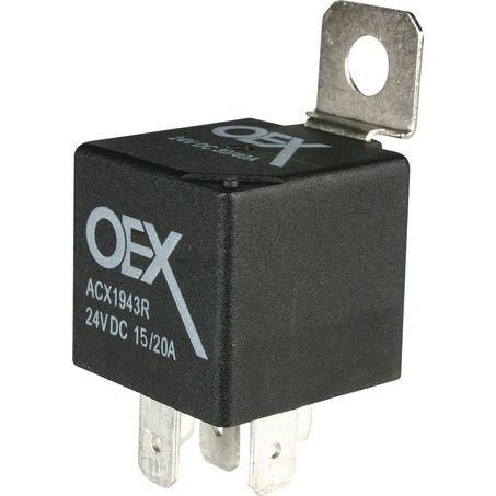 OEX MINI RELAY 24V CHANGE OVER 15/20A 5 PIN - RESISTOR PROTECTED, SEALED ACX1943RBL