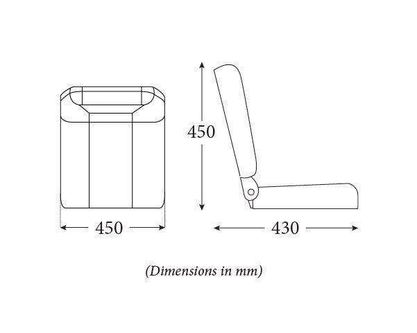 NAVIGATOR FOLDING PADDED BOAT SEAT - MID GREY/BLACK JPW2915