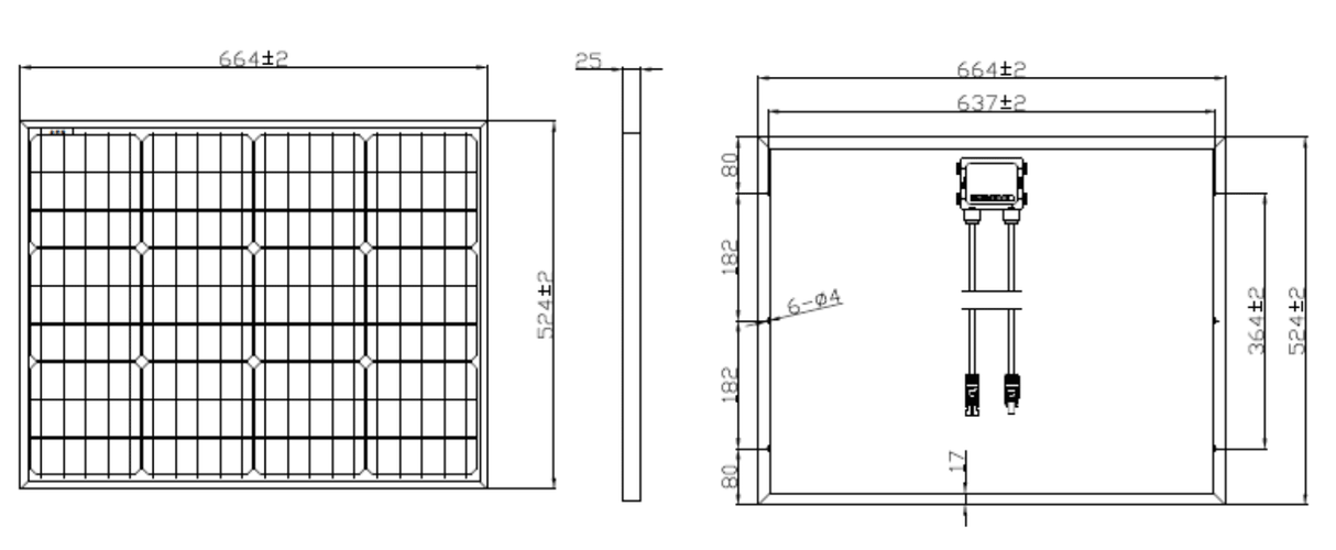50W 12V MONOCRYSTALLINE SOLAR PANEL N0050