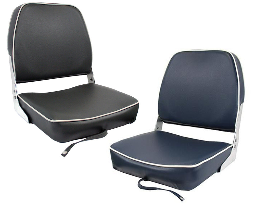 SC40 FOLDING PADDED BOAT SEAT - DARK BLUE/OFF WHITE PIPING JPW2786