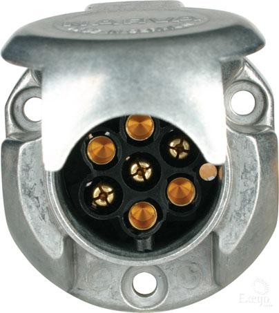 NARVA TRAILER SOCKET 7 PIN ROUND LARGE - METAL 82062BL