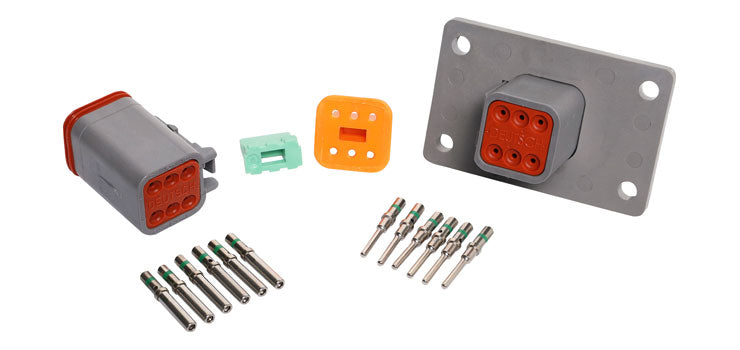 DT6-1-L012 6-PIN 13A IP68 WEATHERPROOF FLANGE MOUNT CONNECTOR PM7886