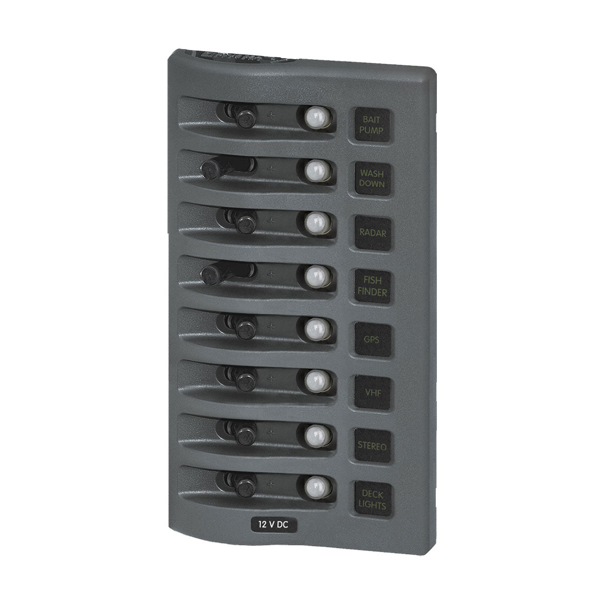 SWITCH PANEL 12VDC WATERPROOF CB PANEL - GRAY 8P BS-4378B