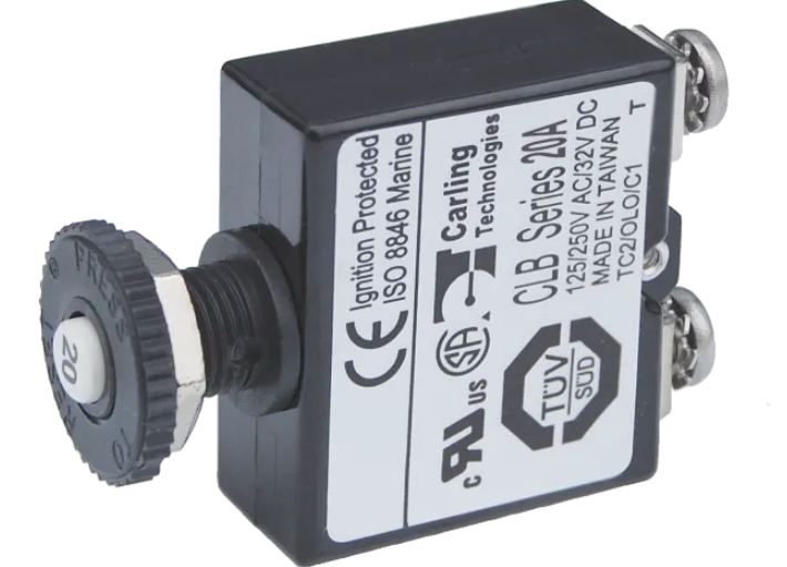 20A PUSH BUTTON SCREW TERMINAL CIRCUIT BREAKER BS-2134