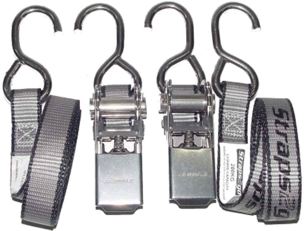 TRANSOM RATCHET LIGHT DUTY S/S HOOKS 25MM X 1.5M PAIR JPW6581