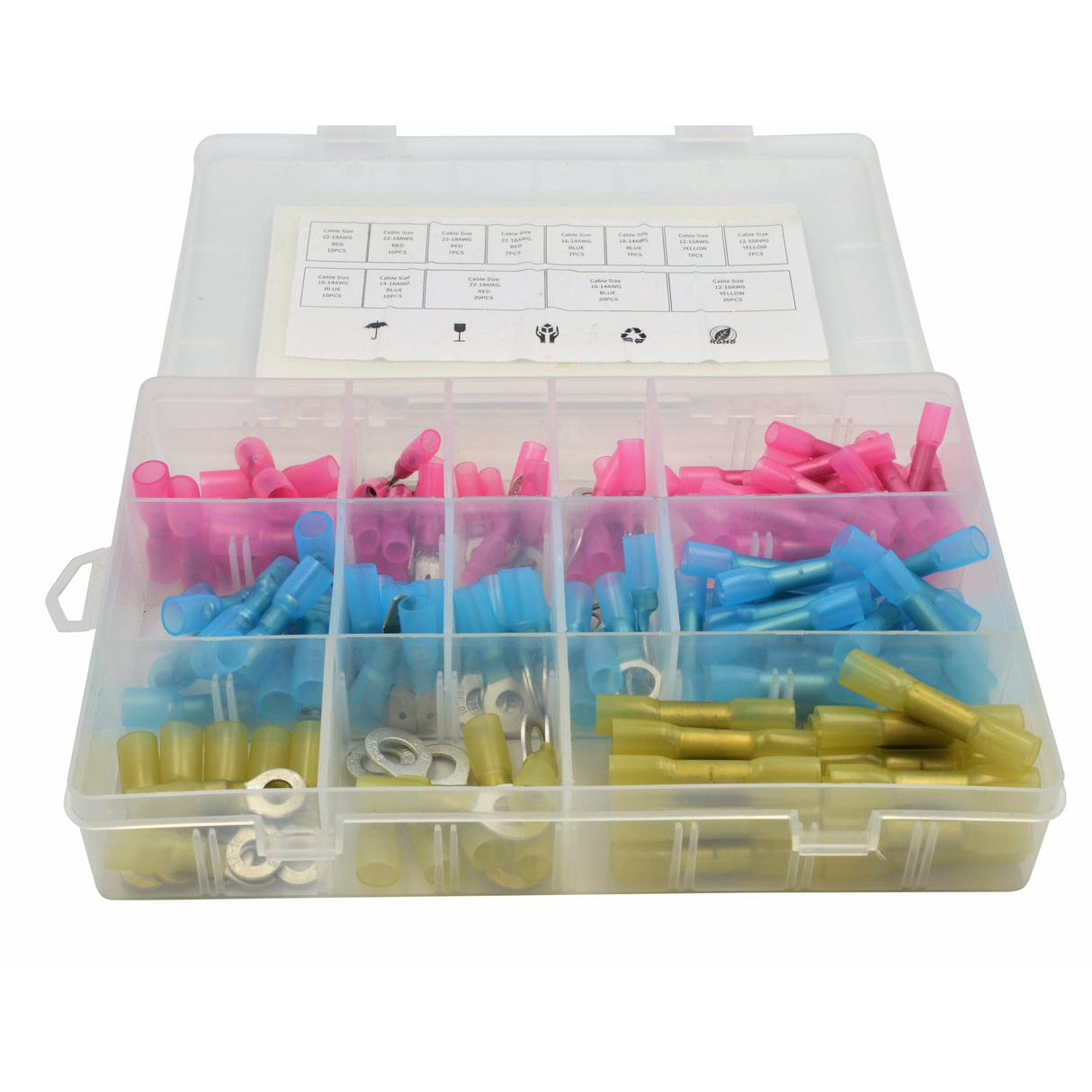 142PC HEAT SHRINK TERMINAL KIT 12/24V GRAB KIT ASSORTMENT PJ-2856