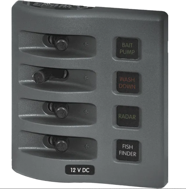PANEL 12VDC WP FUSE PANEL - GRAY 4P BS-4304B