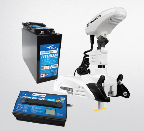 MINN KOTA RT POWERDRIVE 55LB 54 INCH 12V 100AH LITHIUM & CHARGER 604104LP100