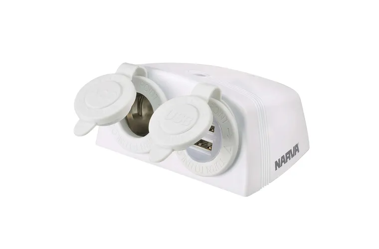 HEAVY-DUTY SURFACE MOUNT ACCESSORY/DUAL USB SOCKETS 81168WBL