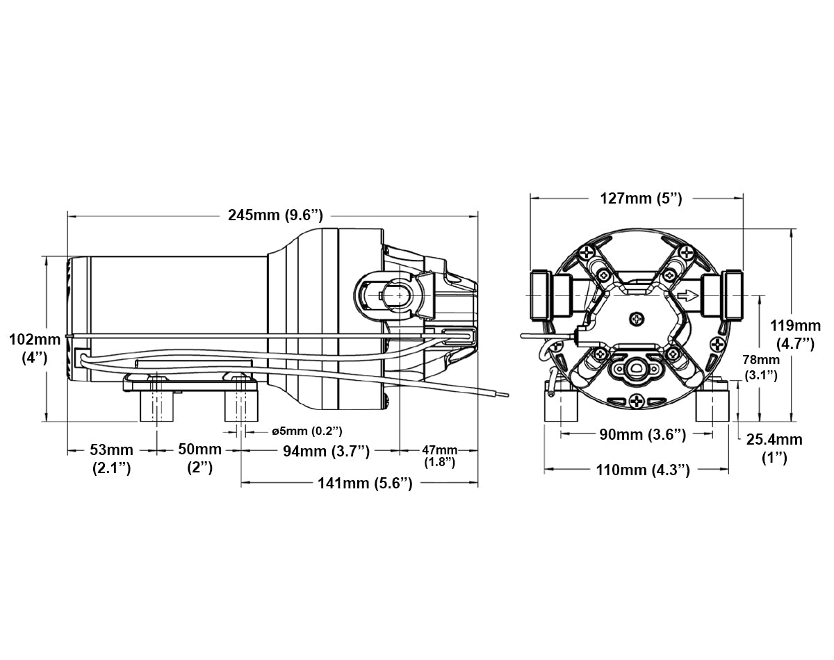 JABSCO HOTSHOT HD5 WASHDOWN PUMP 5GPM 70PSI 12V J20-248