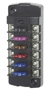 FUSE BLOCK ST BLADE 6CIRCUIT INDEPENDENT BS-5037B