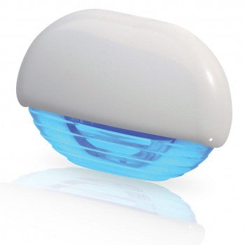 HELLA MARINE BLUE LED EASY FIT GEN2 WATERPROOF STEP LIGHT - WHITE PLASTIC CAP - 12-24VOLT DC 2JA958126111