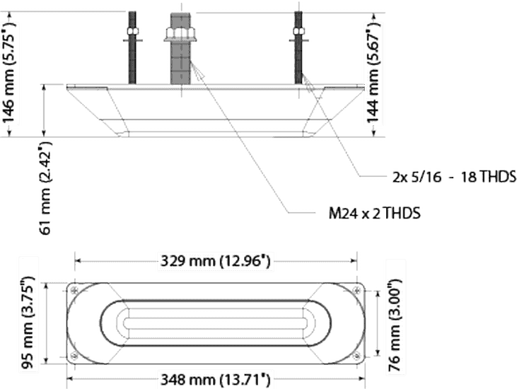 S/S STRUCTURESCAN THRU-HULL TRANSDUCER 000-11459-001