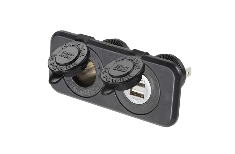 HEAVY-DUTY TWIN ACCESSORY/DUAL USB SOCKETS 81144BL