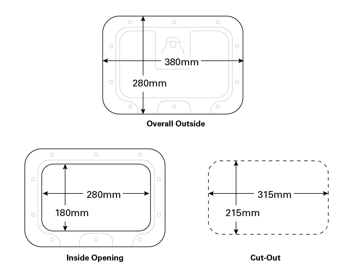 OSCULATI CLASSIC ACCESS STORAGE HATCH 380X280MM WHITE JPW170482