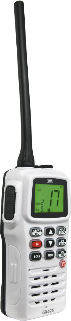 5/1 WATT HANDHELD VHF MARINE RADIO - WHITE GX625W