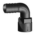 TRU DESIGN 90 ELBOW FEMALE HOSE TAIL 38MM X 1 1/2 BSP 138703-BLA