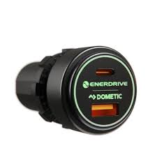 ROUND USB TYPE A QC3.0 36W & TYPE C PD-100W 12/24V EU-USB-05