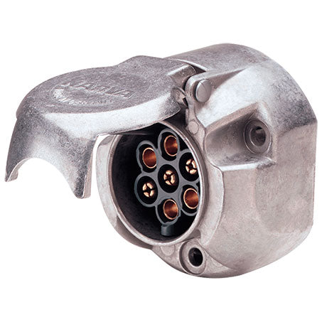 NARVA TRAILER SOCKET 7 PIN ROUND LARGE - METAL 82062BL