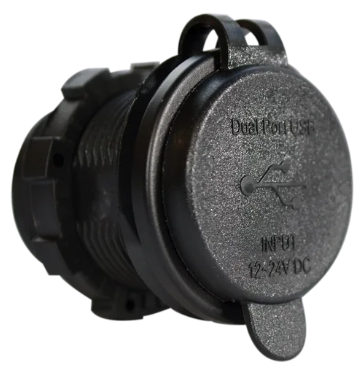 ROUND USB 4.8A USB - GREEN LED 12/24V EA-USB-02